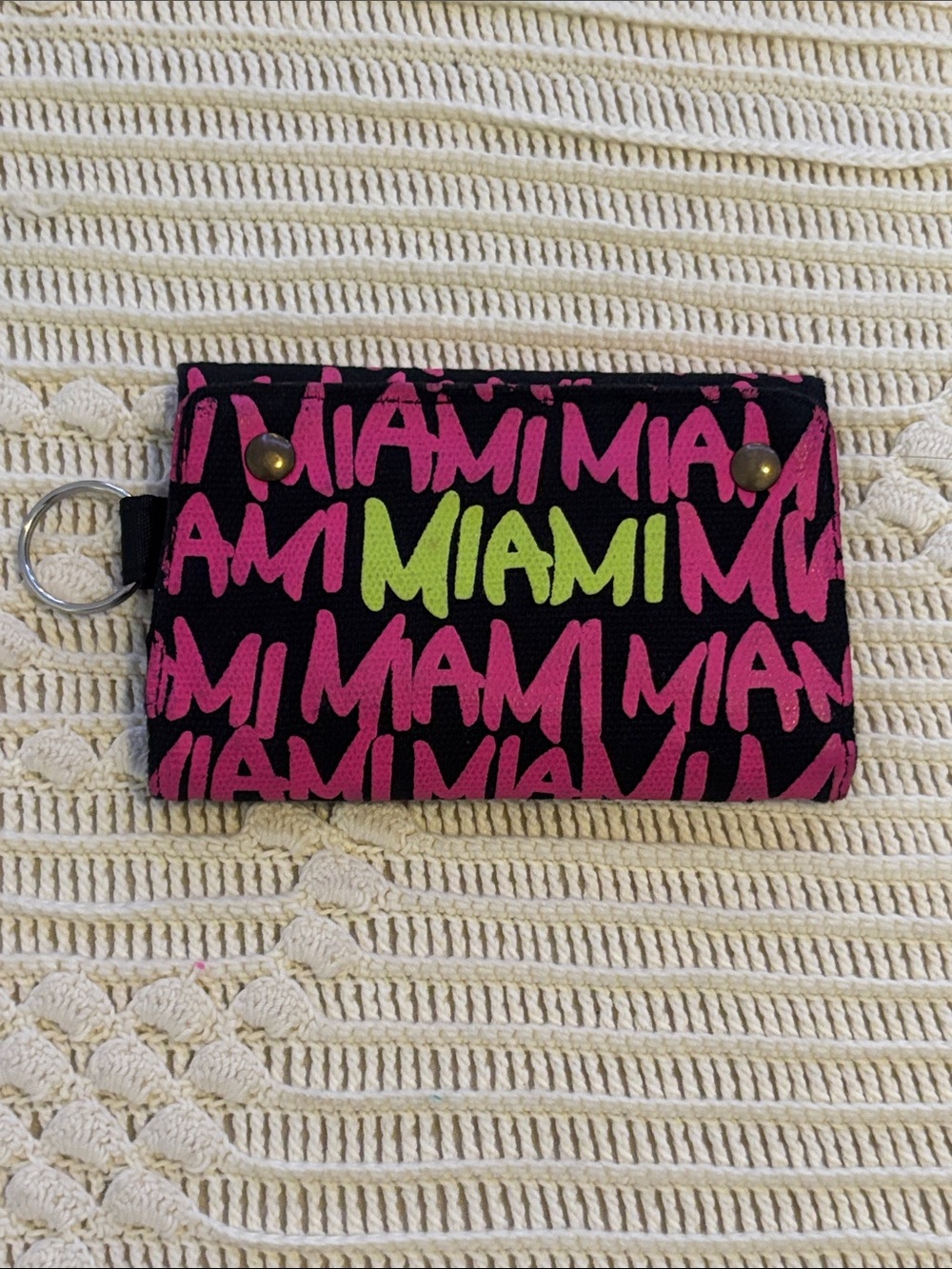 Robin Ruth Black Trifold Miami Wallet with White 'Have a Nice day!' Print